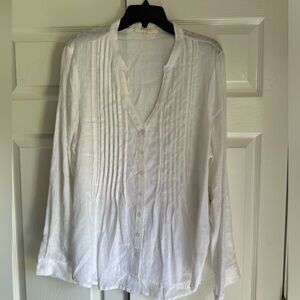 White Linen button up blouse from Two by Vince Camuto *NWT* size XL